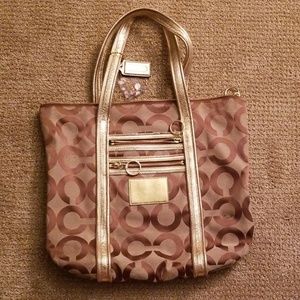 Coach Poppy Tan Large Purse / Tote Bag